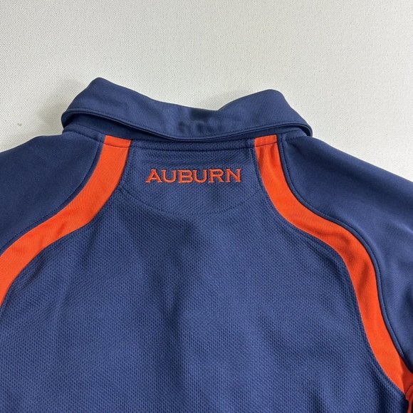 Under Armour Auburn University Polo Shirt Women Size Medium Blue Longsleeve - Picture 3 of 9